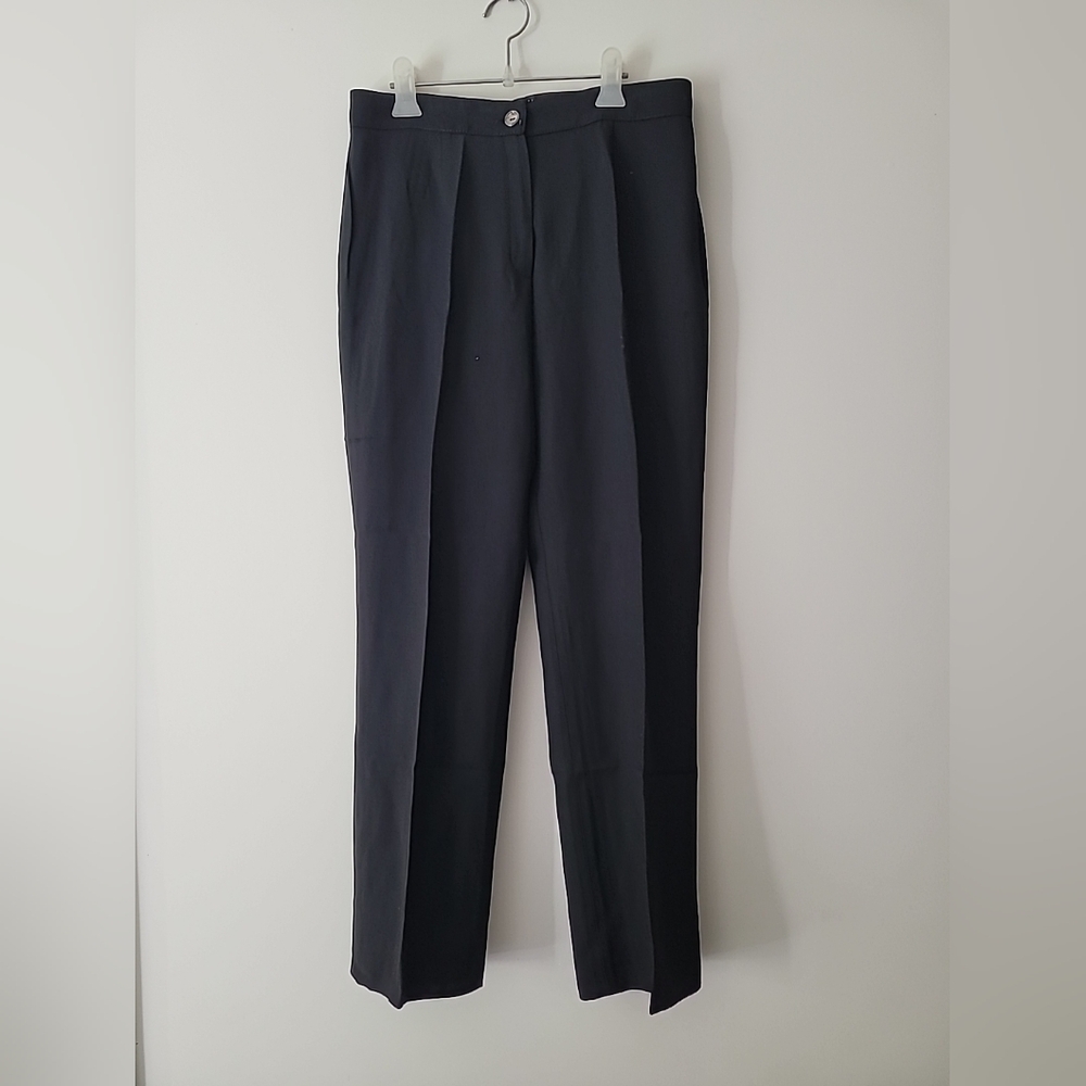 Fontana Sophisticated Black Straight Leg Pants IT Size 44